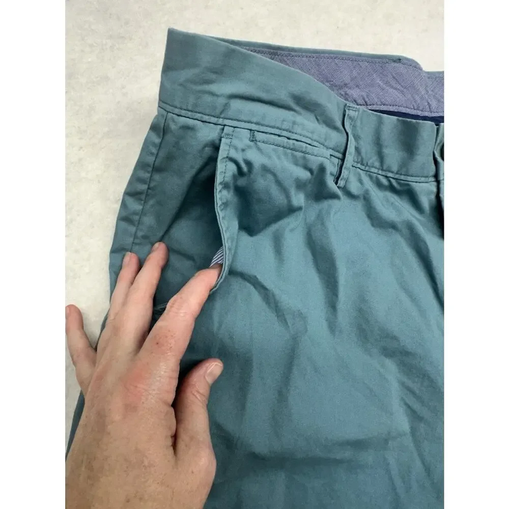 J. Crew Mens Pants Size 32 30 Urban Slim Chino Teal Cotton 100% Preppy Academia